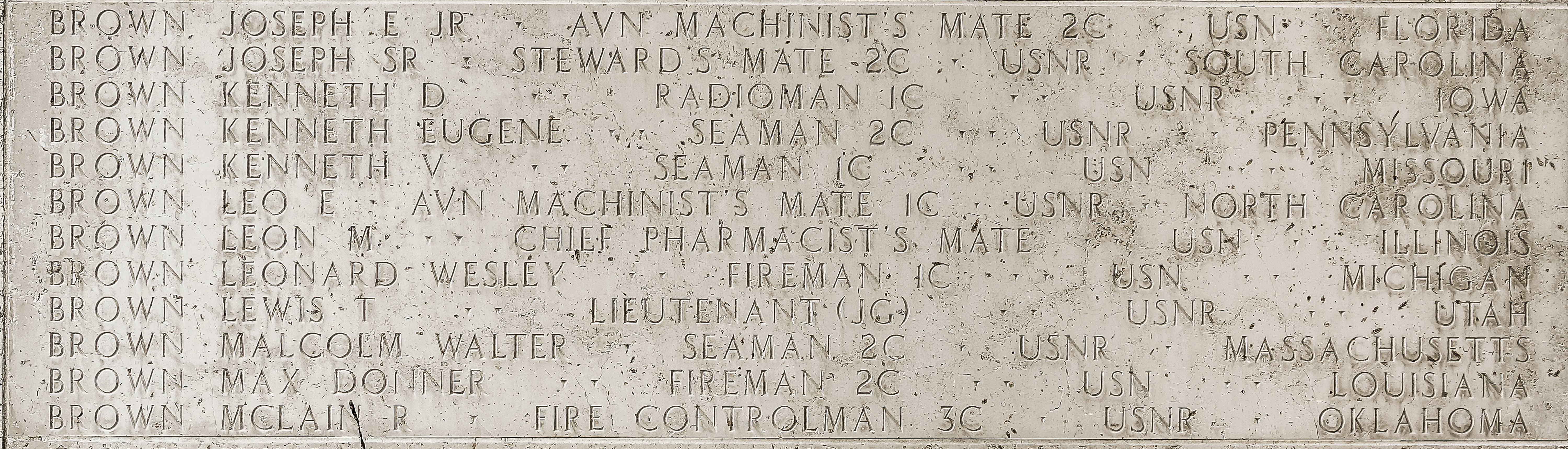 Leo E. Brown, Aviation Machinist's Mate First Class